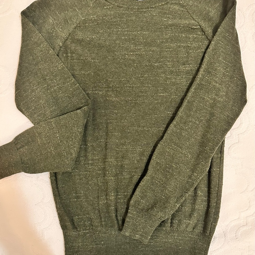 J. Crew Green Crewneck Sweater Ribbed Knit